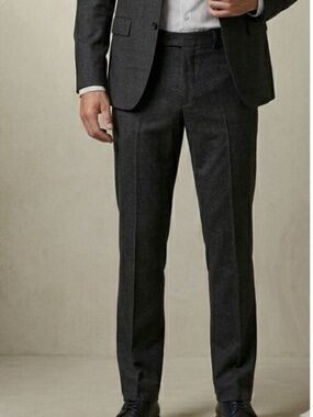 Ted Baker Men's Modern Fit Stretch office LightW dress Pants Charcoal Grey 38x30